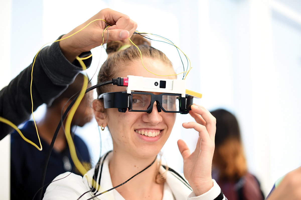 Enhanced-reality glasses built by Jacobs Institute students
