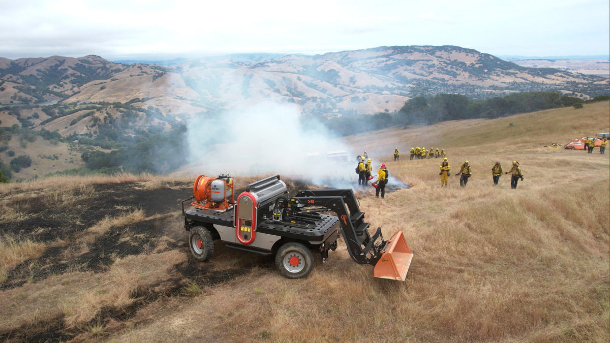A DANNAR remote-controlled electric utility vehicle and energy platform is tested for use during wildfires
