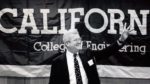 Photo from 1992 of David Hodges, engineering dean, speaking at a Sproul Asoociation Luncheon