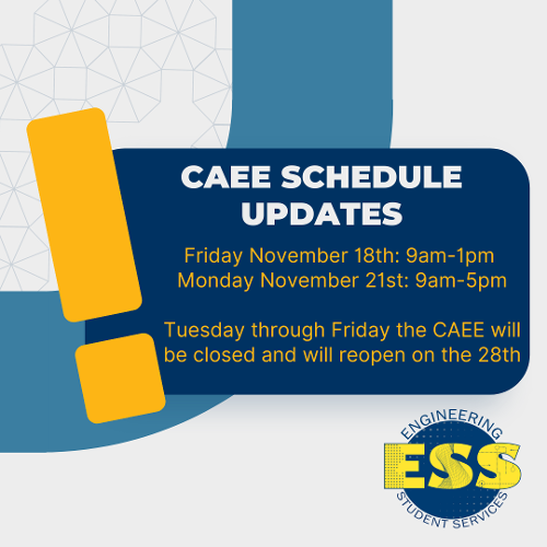 CAEE schedule updates poster