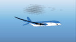Image of an airplane replicating the aerodynamic nature of mako shark skin.