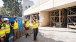 Christian Lander leads a tour of the Engineering Center construction site