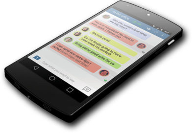 Transcense speech-recognition software on a smartphone.